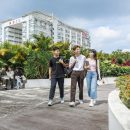 MDIS students walking in the garden on campus.