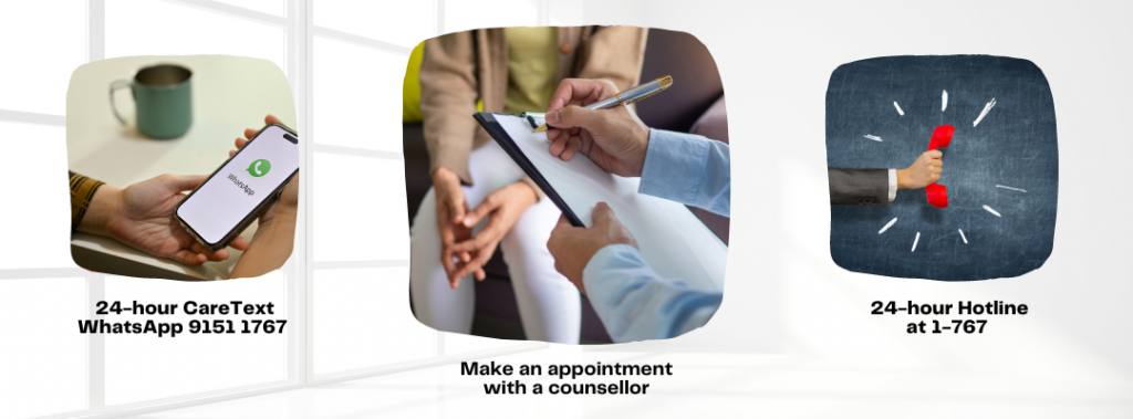 Suicide help hotlines.