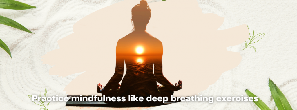 A lady practising yoga.