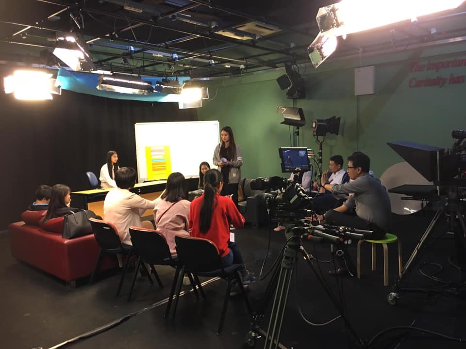 MDIS students practicing their media skills at the media lab.